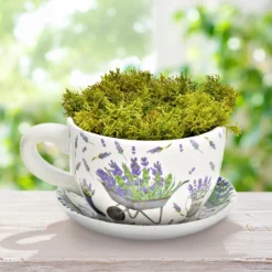 Blumentopf Pflanztasse "Lavendel" aus Keramik mittel
