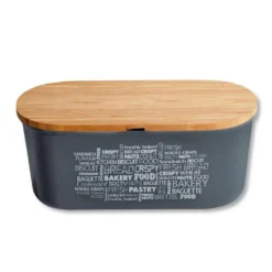 Brotbox mit Schneidebrett natur/grau KESPER