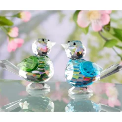 Deko Glasvogel "Blaumeise" mit Facettenschliff