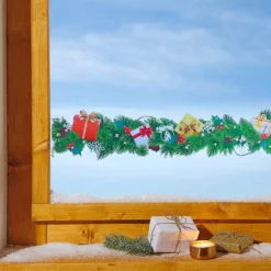 Fensterbild Weihnachtsgirlande