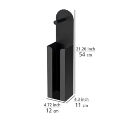 2-in-1 Toilettenpapierhalter „Agira“ Schwarz WENKO