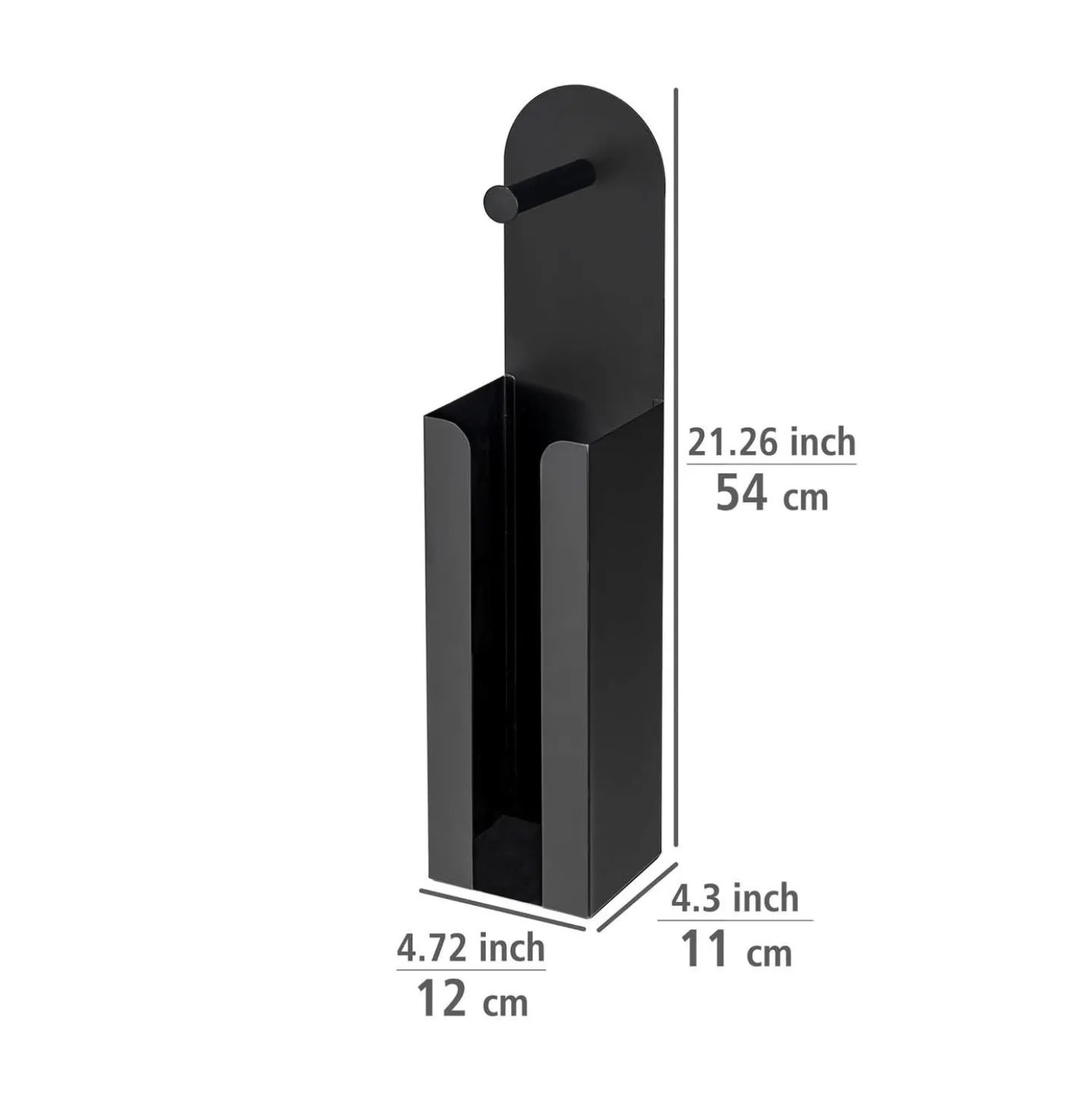 2-in-1 Toilettenpapierhalter „Agira“ Schwarz WENKO