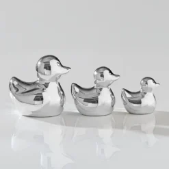 Keramik-Enten silberfarben 3er-Set Eldo