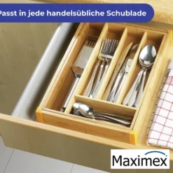 Maximex Besteckkasten Bambus, ausziehbar
