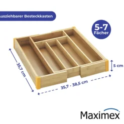 Maximex Besteckkasten Bambus, ausziehbar